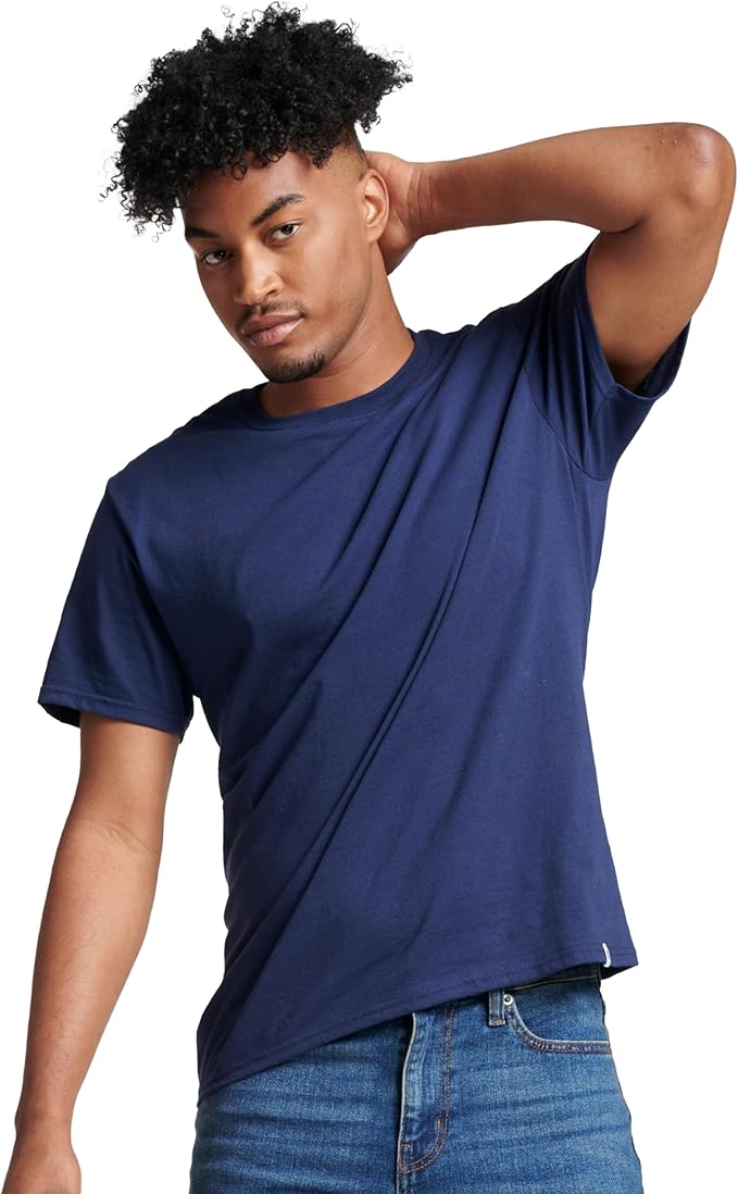 Russell Athletic Mens Dri-Power Short Sleeve Navy Tees - Image 2
