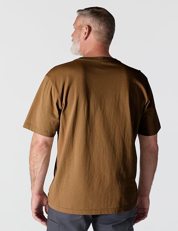 Carhartt Men's Loose Fit Heavyweight Short-Sleeve Pocket Carhartt Brown T-Shirt - Image 2
