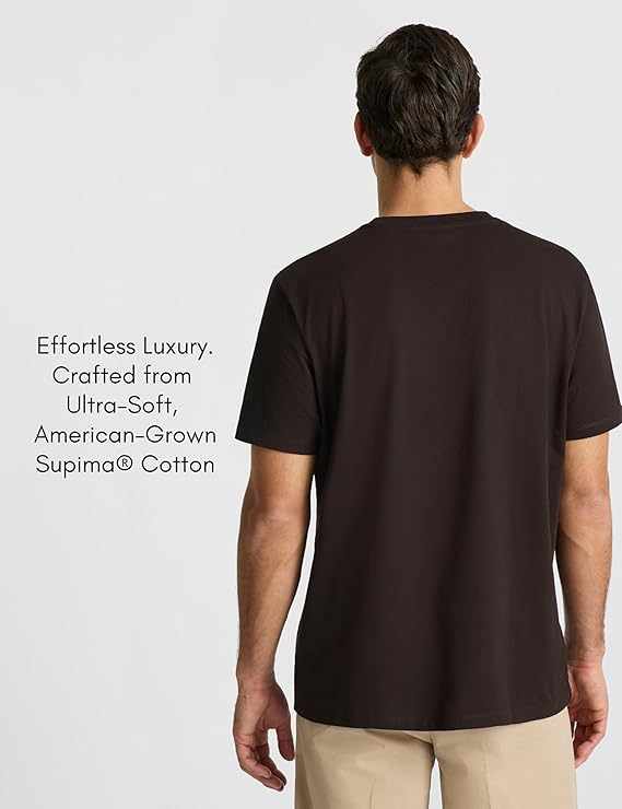 Men’s Supima® Mercerised Cotton T-Shirt(Chocolate) - Image 2