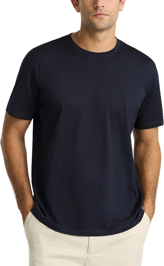 Men’s Supima® Mercerised Cotton T-Shirt(Dark Navy) - Image 5