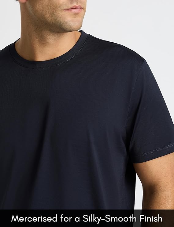 Men’s Supima® Mercerised Cotton T-Shirt(Dark Navy) - Image 4