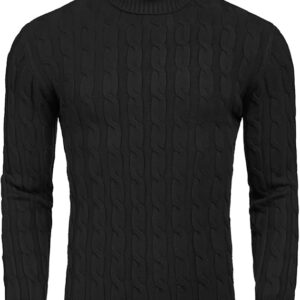 COOFANDY Men's Slim Fit Turtleneck 01-black Sweater