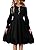 Girls Smocked Dress Casual Puff Long Sleeve Ruffle Neck Dresses