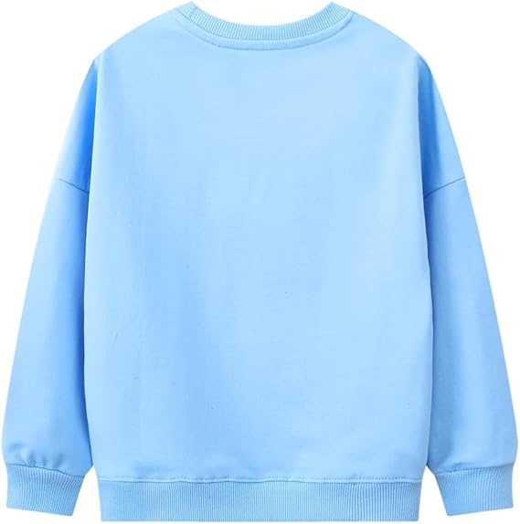 Youlebao Toddler Girls' Sweatshirt Crew-Neck Long Sleeve Cotton Pullover Shirt(Blue Fairy) - Image 3