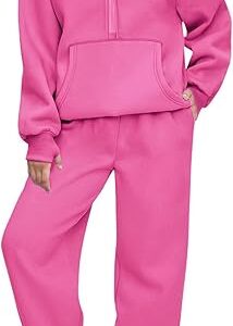 Stelle Girls Athletic Sweatsuit 3 Pieces Sweatshirts and Pant with Pockets Long Sleeve Outfits Set(Pink)