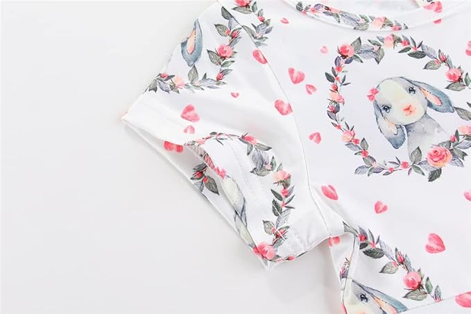 St. Patrick's Day Girls Outfits All Over Print Lucky Clover Pants Set Green Traditional Summer(Clover green) - Image 4