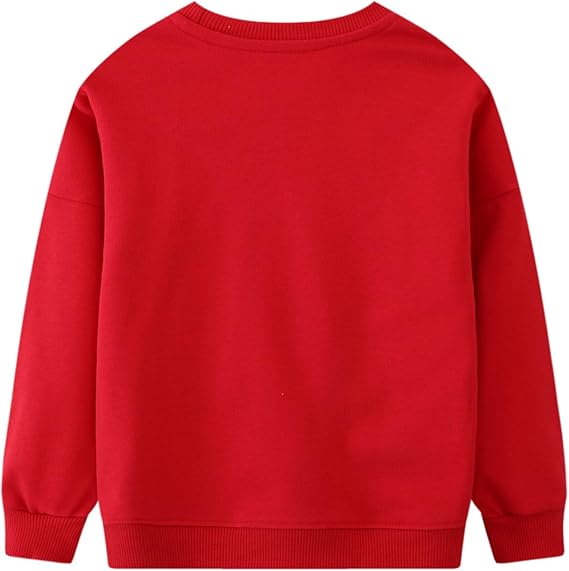 Youlebao Toddler Girls' Sweatshirt Crew-Neck Long Sleeve Cotton Pullover Shirt(Red X-mas) - Image 3