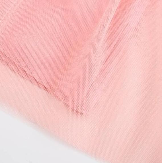 Little Girls Cotton Dresses Flutter Short Sleeve Summer Dress(Tutu-rabbit Pink) - Image 5