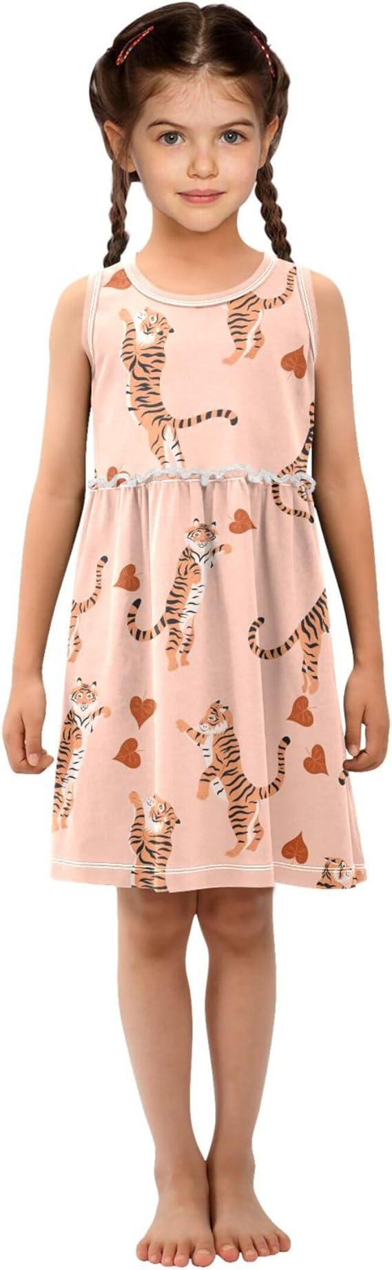 Foxes Cute Animal Summer Girl Dress Casual Dress Sleeveless Toddler Girl Outfits (Multicolor-06) - Image 5