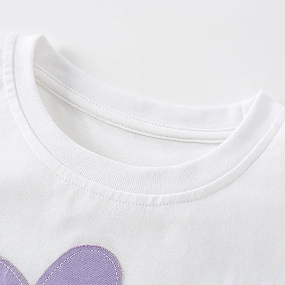 Toddler Girl Summer Short Outfit Sets Cotton Short Sleeve Tops Tees Shorts Clothing Sets(whitestripeflower) - Image 4
