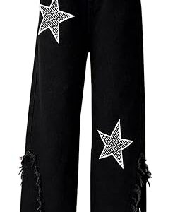 Girls Jeans Elastic Waist Wide Leg Pants Kids Jeans (Pant 3)