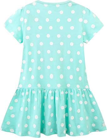 Girls Cotton Embroidery Applique Short Sleeve Dresses(Deer) - Image 3