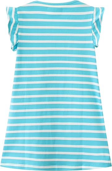 oddler Girls Cotton Summer Short Sleeve Dress Cartoon Print Casual Jersey Dresses(Giraffe&elephant) - Image 3