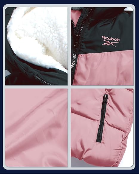 Girls' Full-Zip Fleece Jacket, Signature Logo Design, Lightweight & Wind Resistant (Pink radeon) - Image 4