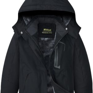 Girl's Waterproof Ski Jacket Winter Warm Fleece Lined Snow Windproof Jackets Removable Hood Ski Coat for Kids