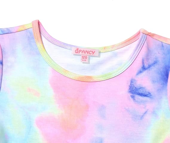 Unicorn Dresses Summer Swing Short Sleeve Casual Clothes for Little Kids( Tie Dye) - Image 4