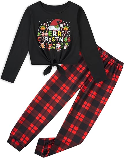 Girls' Clothing Sets Bow Knot Long Sleeve T-Shirt & Camo Print Elastic Waist Pants Girls Clothes Size(Red)
