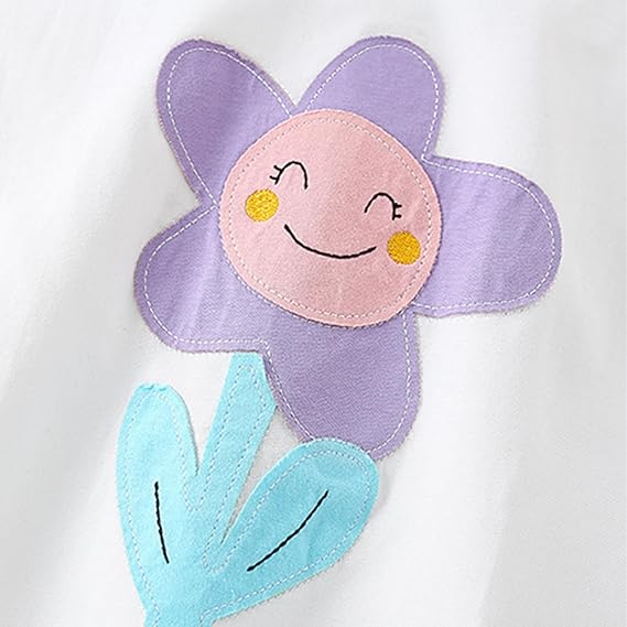 Toddler Girl Summer Short Outfit Sets Cotton Short Sleeve Tops Tees Shorts Clothing Sets(whitestripeflower) - Image 5