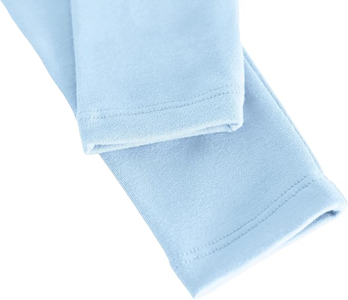 Girls' Basic Long Sleeve Turtleneck Cotton T-Shirt(Blue)