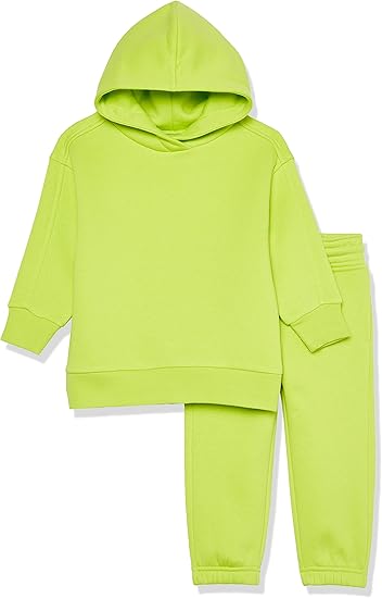 Essentials Unisex Kids and Toddlers’ Modern Sweat Set(Lime green)