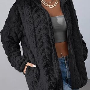 Winter Fleece Jacket for Women 2025 Zipper Stand Collar Casual Coats with Pockets