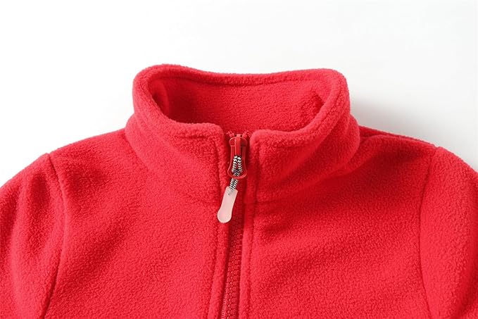 Mud Kingdom Boys Girls Quarter Zip Sweatshirt Polar Fleece Long Sleeve Shirts Mock Neck Fall Pullover Tops (Red) - Image 4