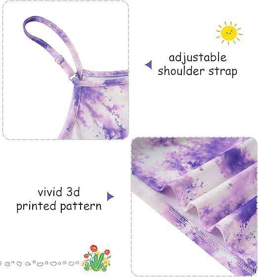 Girls Dresses Fall Outfits 2 Piece Floral Sleeveless Cute Dress and Cardigan(Purple) - Image 4