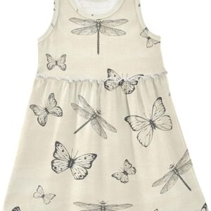 Foxes Cute Animal Summer Girl Dress Casual Dress Sleeveless Toddler Girl Outfits (Multicolor-03)