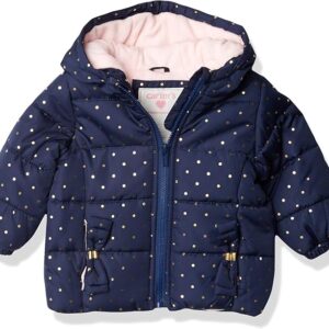 Carter's Girls' Fleece Lined Puffer Jacket Coat (White Dots)