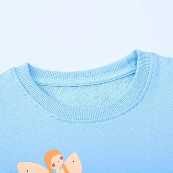 Youlebao Toddler Girls' Sweatshirt Crew-Neck Long Sleeve Cotton Pullover Shirt(Blue Fairy) - Image 4