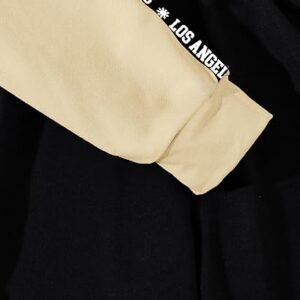 Girls Graphic 3 Piece Outfits Workout Hoodie Crop Tank and Sweatpants Set(Beige Black)