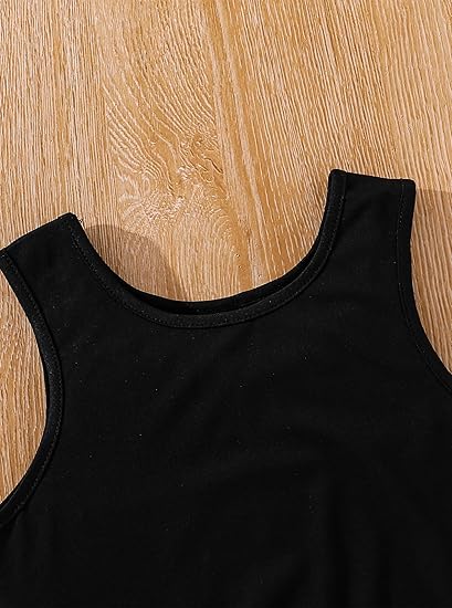 Girls Graphic 3 Piece Outfits Workout Hoodie Crop Tank and Sweatpants Set(Blue Black) - Image 4