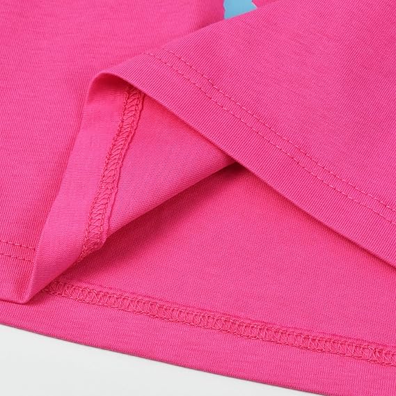 Toddler Girl Summer Short Outfit Sets Cotton Short Sleeve Tops Tees Shorts Clothing Sets(roseseahorse) - Image 5