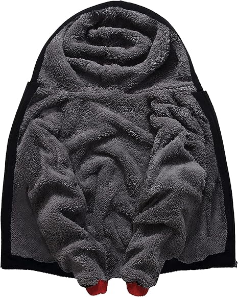 Kids Hoodie Fleece Jacket Warm Sherpa Lined Zip Up Hooded Sweatshirt Soft Winter Coat Boys Girls School Outerwear (Red) - Image 5