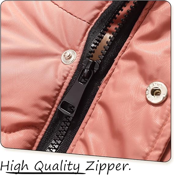 Winter Jacket Coat with Fur Hood Size 4-10 Warm Fleece Lined Puffer Outwear(Red) - Image 5