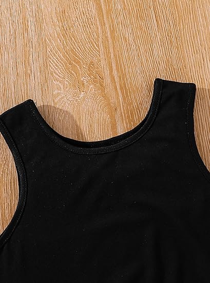 Girls Graphic 3 Piece Outfits Workout Hoodie Crop Tank and Sweatpants Set(Beige Black) - Image 4