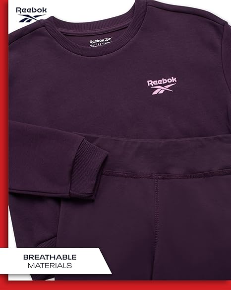 Girls Pants Set - 2 Piece Lightweight Long Sleeve Shirt and Girls Leggings Outfit(Plum) - Image 5