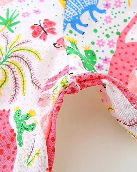 Little Girls Cotton Dresses Flutter Short Sleeve Summer Dress(Animal zoo) - Image 5