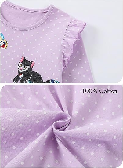 Girl's party Dresses(Purple&cats) - Image 5