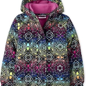 The Children's Place Girls Heavy 3 in 1 Winter Jacket, Wind-resistant Water-resistant Shell, Fleece Inner (Rainbow)
