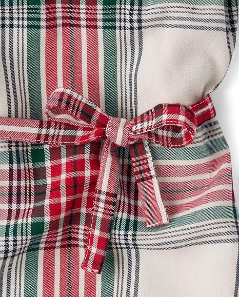 Children's Place Big Girls' Long Sleeve Casual Dress (Holiday plaid) - Image 3