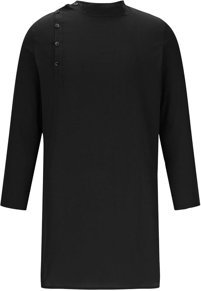 Mens Kaftan Black Thobe - Image 2