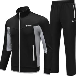 BASUDAM Men's Black Grey Tracksuit