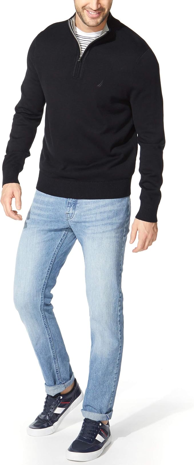 Nautica Men's Quarter-Zip True Black Sweater - Image 2