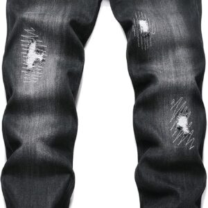RXXKKK Men's Regular Slim Fit 720 Black Jeans