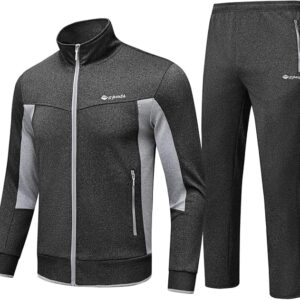 BASUDAM Men's Dark Grey Light Grey Tracksuit