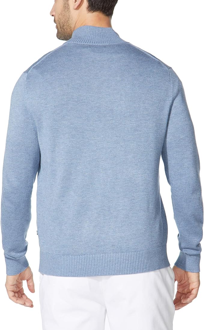 Nautica Men's Quarter-Zip Deep Anchor Heather Sweater - Image 3