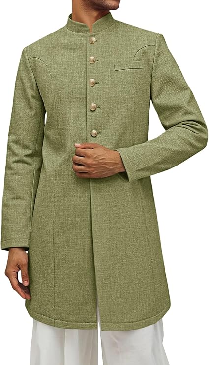 Runcati Mens Army Green Kurta