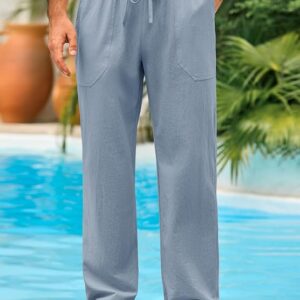 Runcati Mens Casual Gray Pants