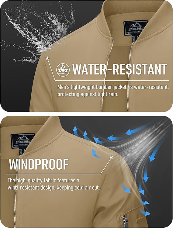 MAGCOMSEN Bomber Jacket Windbreaker #01 Khaki JACKET - Image 2